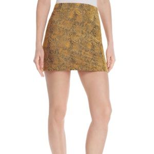 Honey Punch Faux Suede Snake Print Mini Skirt